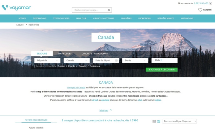 Dès l'hiver 2023-2024, Voyamar proposera un premier club au Canada pour sa nouvelle gamme Naya Découverte - DR : Voyamar Dès l'hiver 2023-2024, Voyamar proposera un premier club au Canada pour sa nouvelle gamme Naya Découverte - DR : Voyamar