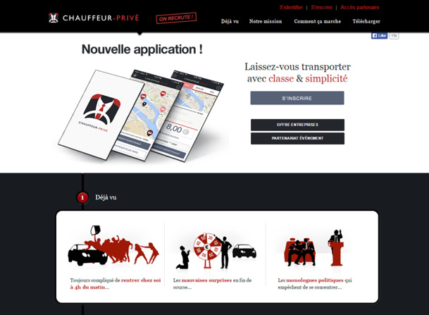 Chauffeur-Privé propose un service de chauffeur à toute heure de la journée, ou de la nuit grâce à son application mobile sur IOS ou Android. DR Capture d’écran