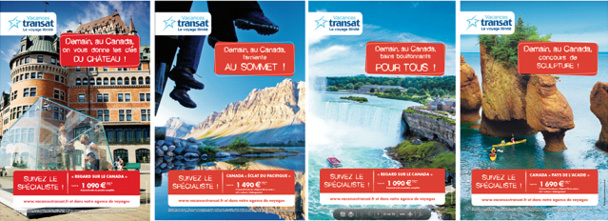 La campagne de Vacances Transat promeut 4 circuits sur 4 provinces canadiennes - DR : Vacances Transat