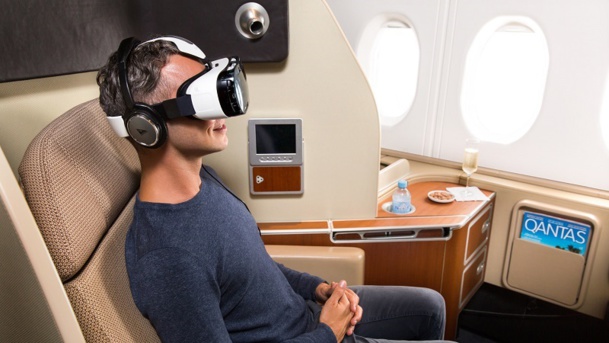 Qantas équipe certains de ses vols long courrier de casques de réalité virtuelle Samsung © Qantas