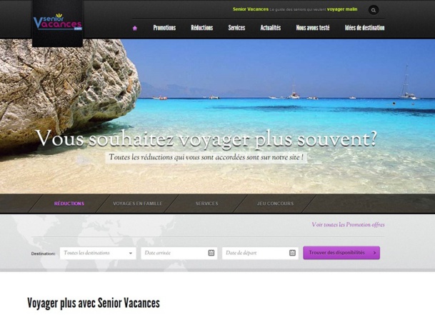 « Notre ambition est de faire de Seniors Vacances, le site de référence du tourisme senior en France pour les voyageurs français et étrangers. » Capture d’écran DR senior vacances « Notre ambition est de faire de Seniors Vacances, le site de référence du tourisme senior en France pour les voyageurs français et étrangers. » Capture d’écran DR senior vacances