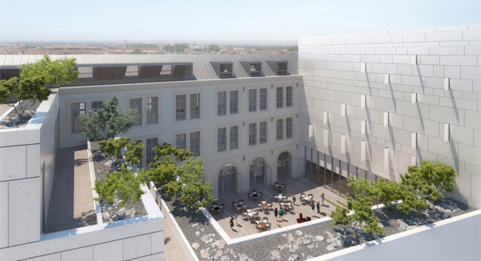 Un nouvel aménagement autour du patio central (©BLP) Un nouvel aménagement autour du patio central (©BLP)