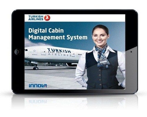 Les personnels de cabine de Turkish Airlines sont désormais équipés de tablettes iPad - Photo DR