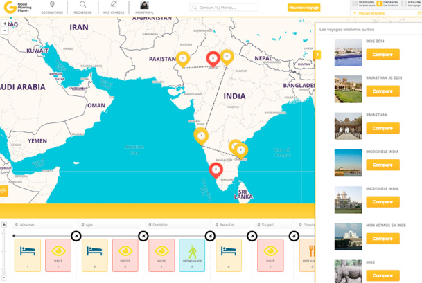 Good Morning lance une plateforme collaborative en ligne pour créer son voyage sur-mesure. © Good Morning Planet