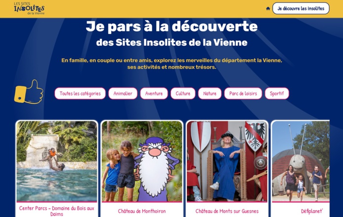 La nouvelle plateforme digitale Sites insolites se veut ludique et attractive, avec la possibilité pour les internautes de gagner des entrées dans les sites de loisirs - DR : Sites Insolites