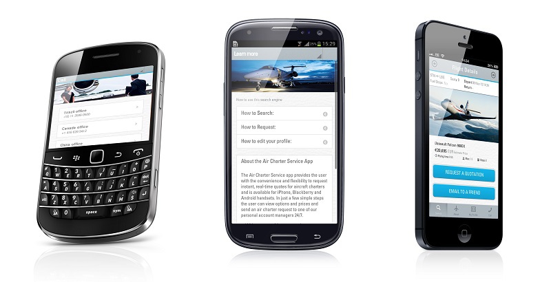 ACS a développé une application mobile, "Private Jet Prices", mais profite de l'investissement pour remettre à jour son site mobile - DR : ACS ACS a développé une application mobile, "Private Jet Prices", mais profite de l'investissement pour remettre à jour son site mobile - DR : ACS