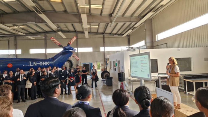 Magali Jobert, déléguée générale de l'AFMAÉ accueille les nouveaux apprenants. Photo : AFMAE Magali Jobert, déléguée générale de l'AFMAÉ accueille les nouveaux apprenants. Photo : AFMAE