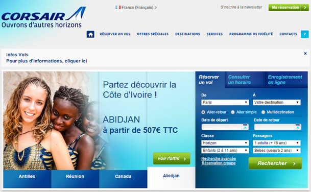 Corsair met à jour le statut de ses vols pendant la grève sur son site Internet - Capture d'écran Corsair met à jour le statut de ses vols pendant la grève sur son site Internet - Capture d'écran