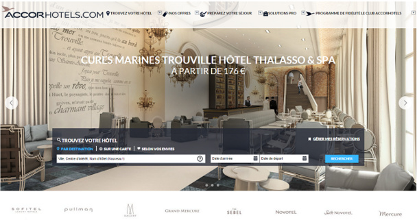 La solution digitale d'Accor pour les groupes dédiée aux professionnels est accessible depuis le site Internet AccorHotels.com - Capture d'écran