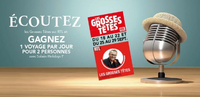 Salaün Holidays s'invite aux Grosses Têtes du 18 au 29 septembre 2023 - DR : Salaün Holidays Salaün Holidays s'invite aux Grosses Têtes du 18 au 29 septembre 2023 - DR : Salaün Holidays