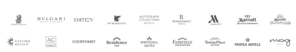 Les marques du groupe Marriott International - DR Les marques du groupe Marriott International - DR