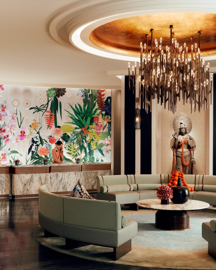 Partout, y compris dans le grand hall, la lumière naturelle se combine avec des couleurs vives (Photo Mandarin oriental)