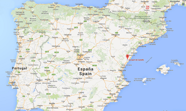 L'aéroport de Castellon est situé à 70 km au Nord de Valence - DR : Google Maps L'aéroport de Castellon est situé à 70 km au Nord de Valence - DR : Google Maps