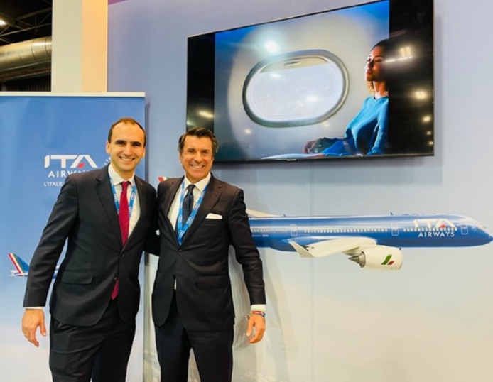 Pierfrancesco Carino, Vice-Président des Ventes internationales d'ITA Airways à droite sur la photo, et Samy Addou, Directeur France d'ITA Airways - Photo CH