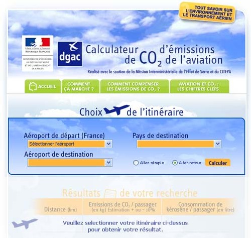 La DGAC met en ligne son calculateur d’émissions de CO2