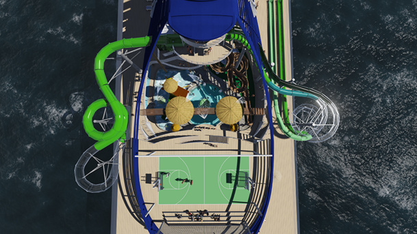 Vue sur le futur parc aquatique du MSC Seaside - DR : MSC Croisières Vue sur le futur parc aquatique du MSC Seaside - DR : MSC Croisières