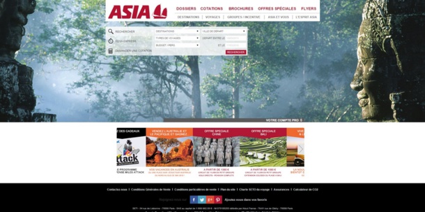 Le site d'Asia avait 10 ans. Pour sa refonte : nouvelles fonctionnalités pour un nouveau design. DR Capture d'écran Asia