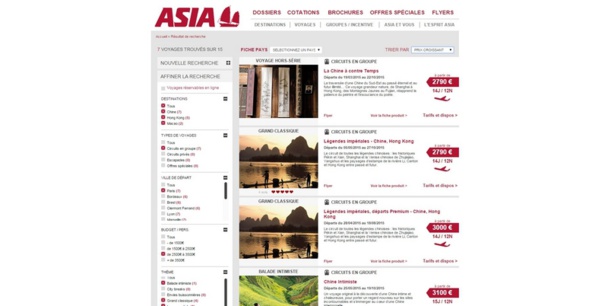Il est possible de filtrer plus clairement les produits d'Asia. DR Capture d'écran Asia Il est possible de filtrer plus clairement les produits d'Asia. DR Capture d'écran Asia