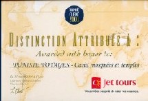 Tunisie Voyages élu ''Trophée Jet tours 2003''