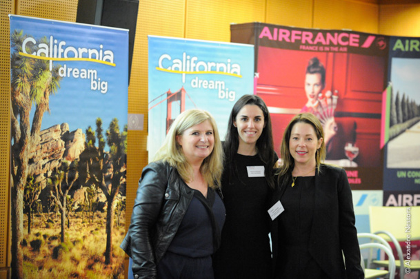Murielle Nouchy et Sihame Haddane de Visit California et de Lauren Rogers de l'OT de Santa Monica - Photo DR Murielle Nouchy et Sihame Haddane de Visit California et de Lauren Rogers de l'OT de Santa Monica - Photo DR