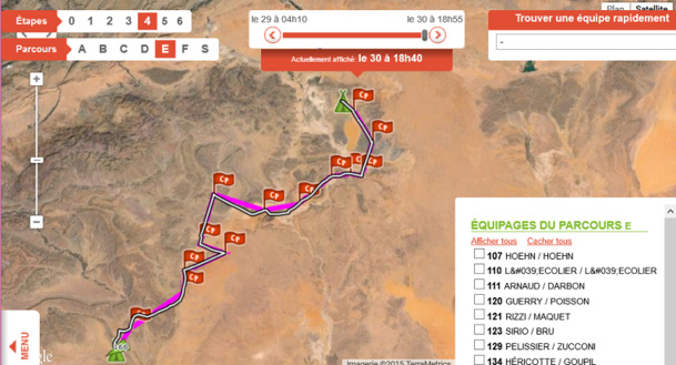 Le tracé de l'équipe d'Armelle et Marie lors de l'étape Marathon qui s'est déroulée sur deux jours ! Bravo les filles - Capture écran