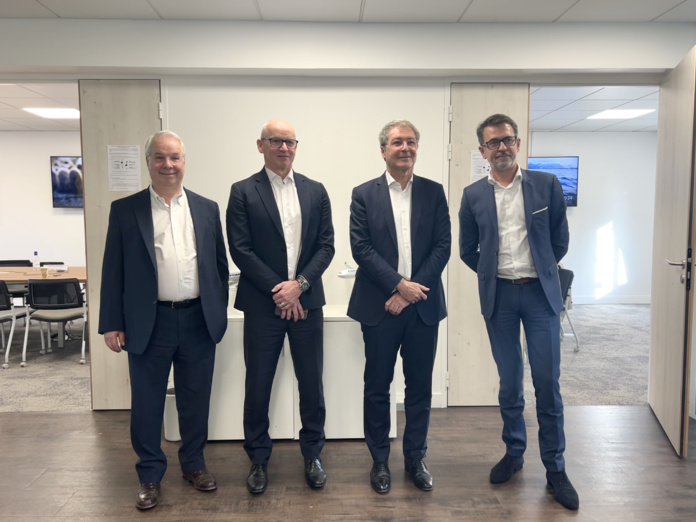 De gauche a droite : M.Rochet, Alain Hervé Bernard, Pascal de Izaguirre, et Julien Ducoup au siège de la FNAM. Photo : C.Hardin