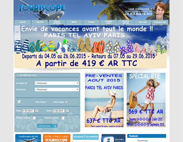 Nouveaux produits, brochure électronique, création d’un site web B2B... Touriscope va bénéficier d'un véritable "coup de jeune" - DR : Capture d'écran Touriscope