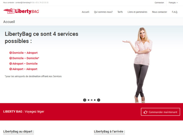 Liberty Bag : l'enregistrement est entièrement réalisé chez le client. Fini les files d'attente aux comptoirs d'enregistrement à l'aéroport - Capture écran