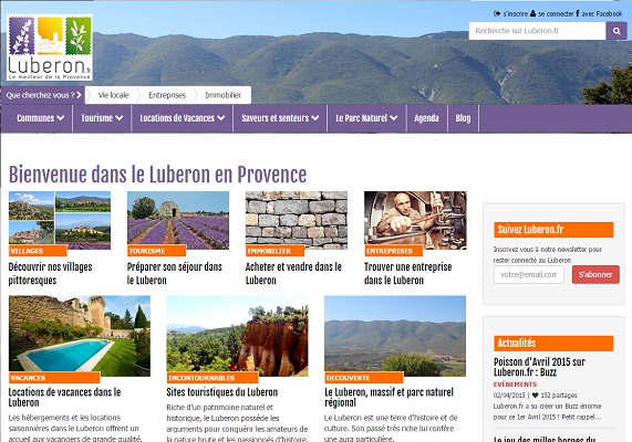 Lubéron.fr a fêté le premier anniversaire de sa mise en ligne le 1er mars 2015 - Capture d'écran