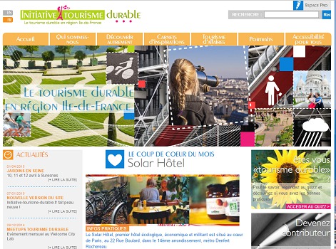 Initiative-tourisme-durable.fr recense les bonnes pratiques en matière de tourisme durable en région Île-de-France - Capture d'écran Initiative-tourisme-durable.fr recense les bonnes pratiques en matière de tourisme durable en région Île-de-France - Capture d'écran