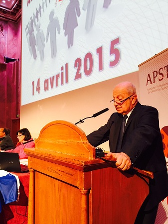 raoul Nabet prononce son discours dans le cadre de l'Assemblée générale de l'APST - Photo J.D.L.