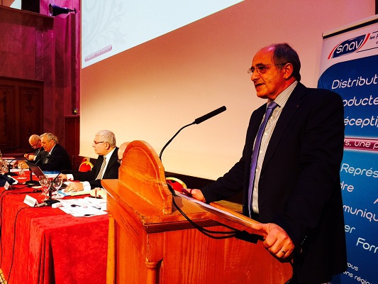 Jean-Pierre Mas, Président du SNAV, à l'occasion de l'Assemblée générale du syndicat, mardi 14 avril 2015  - Photo J.D.L.