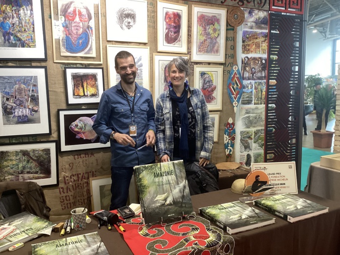 Emilie et Etienne Druon, Prix de la fondation Entreprise Michelin pour "Amazonie, vingt ans de voyages" - Photo : J.-P. C.