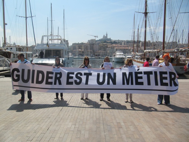 "Guider est un métier" est le mot d'ordre de la mobilisation des guides-conférenciers depuis fin 2014 - Photo P.C.