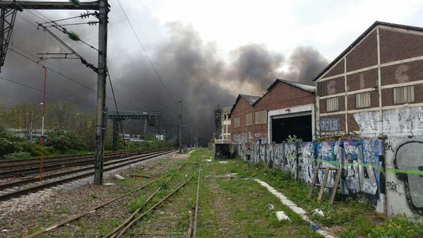 Un incendie s'est déclaré près des voies ferroviaires au niveau de La Courneuve - DR : RATP