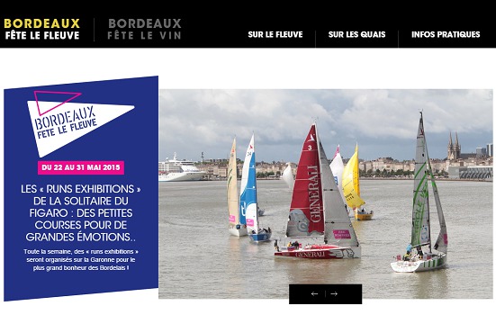 Le nouveau site Internet de Bordeaux Fête le Fleuve permettra de trouver toutes les informations pratiques et d'acheter des prestations et des objets de promotion - Capture d'écran