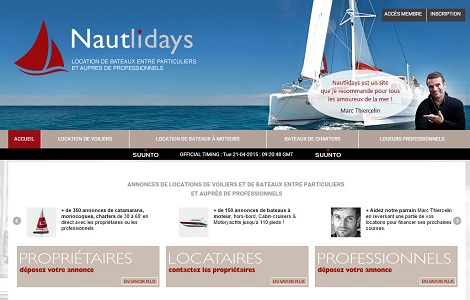 Nautlidays propose des locations de bateaux entre particuliers et auprès de professionnels - Capture d'écran