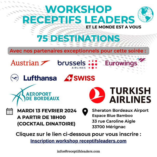 Les Réceptifs Leaders annoncent un Roadshow dans le Sud-Ouest Les Réceptifs Leaders annoncent un Roadshow dans le Sud-Ouest