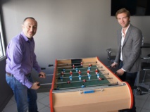 Laurent Abitbol et Aurélien Aufort dans les locaux de Voyamar à Lyon - Photo CE Laurent Abitbol et Aurélien Aufort dans les locaux de Voyamar à Lyon - Photo CE