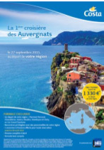 Costa et Thomas Cook lancent la croisière des Auvergnats Costa et Thomas Cook lancent la croisière des Auvergnats
