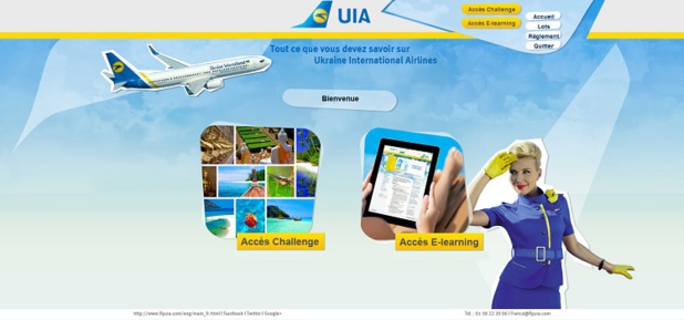 UIA met en ligne un site dédiée à son challenge de ventes et à son e-learning - DR : Ukraine International Airlines