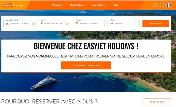 easyJet holidays se lance sur le marché français - Photo Capture écran easyJet holidays se lance sur le marché français - Photo Capture écran