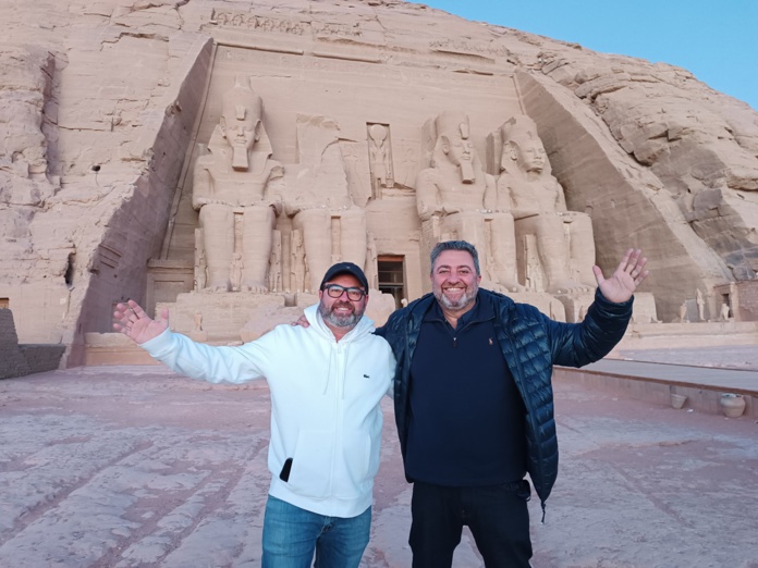 Patrick Abenin, fondateur et président de Travel Evasion et Bruno Abenin, directeur commercial à Abou Simbel, à l'occasion du Pharaoh Tour 2023. @CL Patrick Abenin, fondateur et président de Travel Evasion et Bruno Abenin, directeur commercial à Abou Simbel, à l'occasion du Pharaoh Tour 2023. @CL