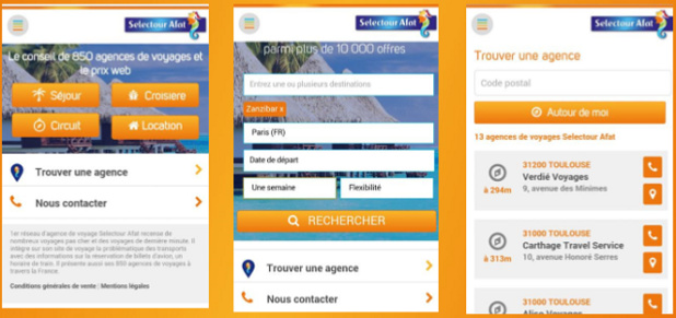 Selectour Afat met en ligne les versions mobiles de ses différents sites Internet - DR : Selectour Afat Selectour Afat met en ligne les versions mobiles de ses différents sites Internet - DR : Selectour Afat