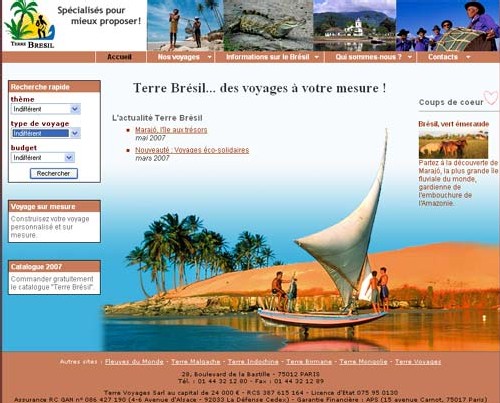 Terre Voyages fait peau neuve sur Internet