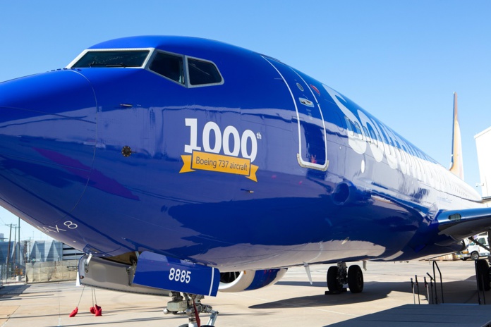 Southwest Airlines a construit toutes ses opérations autour d’un seul type d’avion, le Boeing 737 dont elle a reçu son 1 000e exemplaire en 2023 - Photo Compte X de Southwest Airlines