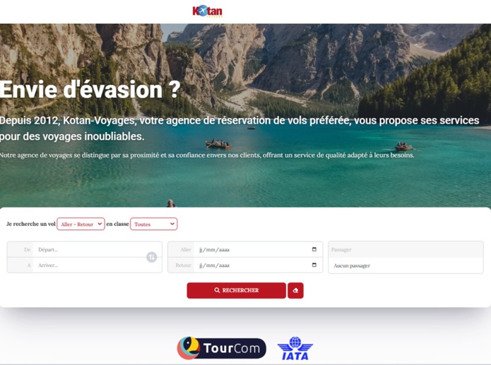Kotan Voyages vend des billets aux agences non IATA - Capture écran Kotan Voyages vend des billets aux agences non IATA - Capture écran
