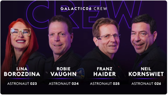 Le vol, baptisé Galactic 06 de Virgin Galactic, transportait 4 passagers - Capture écran Le vol, baptisé Galactic 06 de Virgin Galactic, transportait 4 passagers - Capture écran