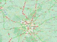 Les autoroutes A1 et A16 autour de l'aéroport Roissy Charles de Gaulle sont actuellement bloquées - Capture écan : site internet ADP