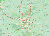 Les autoroutes A1 et A16 autour de l'aéroport Roissy Charles de Gaulle sont actuellement bloquées - Capture écan : site internet ADP Les autoroutes A1 et A16 autour de l'aéroport Roissy Charles de Gaulle sont actuellement bloquées - Capture écan : site internet ADP
